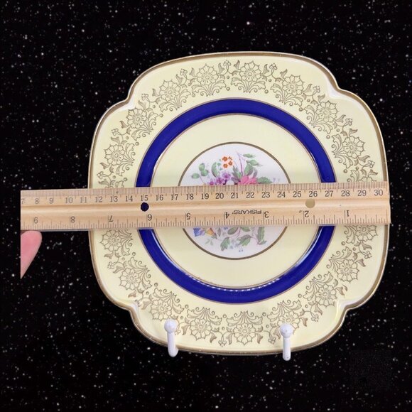 JOHNSON BROTHERS England Pareek Plates Floral Center Set 7 Square Ceramic 7.5"W - Picture 8 of 11